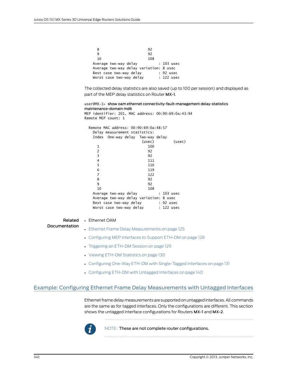 Interfaces | Juniper Networks JUNOS OS 10.4 User Manual | Page 160 / 208