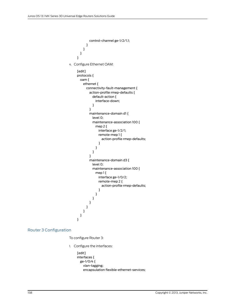 Router 3 configuration | Juniper Networks JUNOS OS 10.4 User Manual | Page 178 / 208