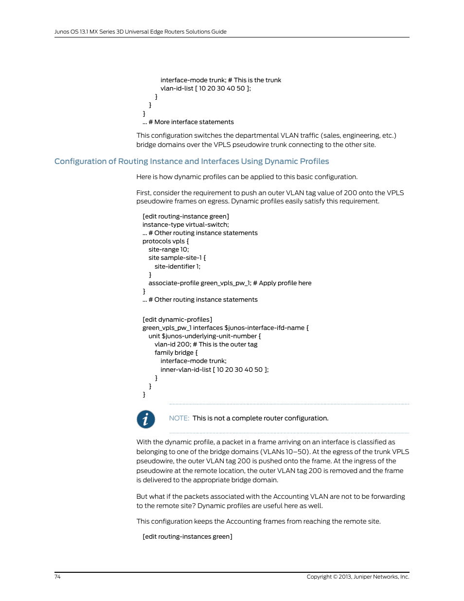 Profiles | Juniper Networks JUNOS OS 10.4 User Manual | Page 94 / 208
