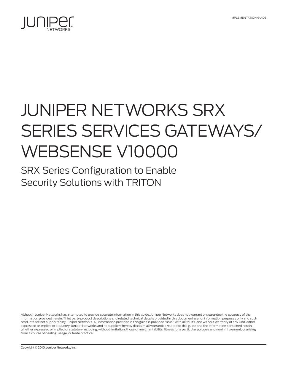Juniper Networks V10000 User Manual | 12 pages