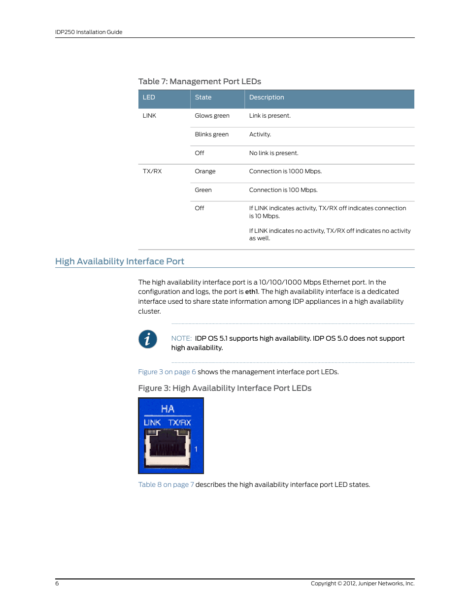 High availability interface port | Juniper Networks IDP SERIES IDP250 User Manual | Page 18 / 78