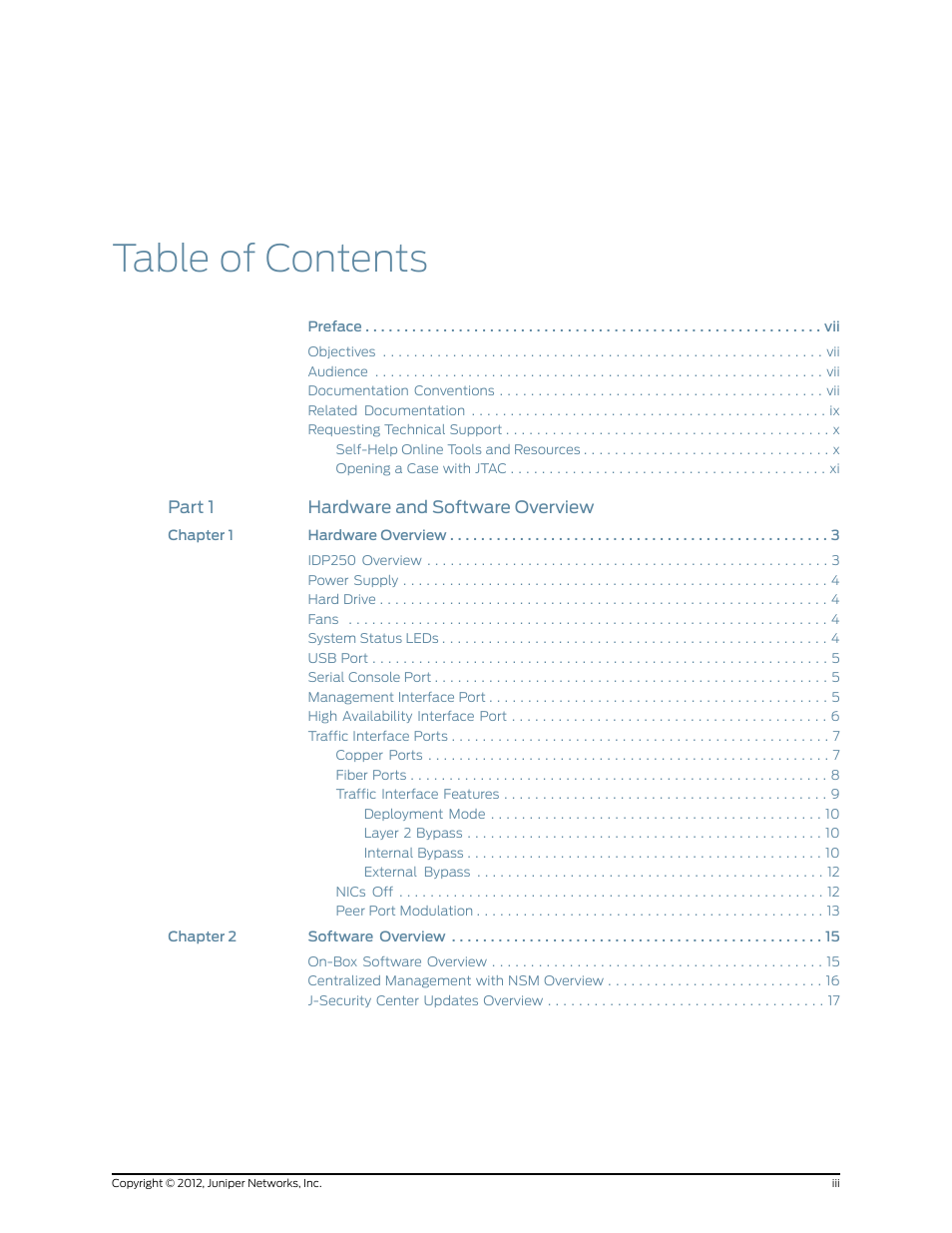 Juniper Networks IDP SERIES IDP250 User Manual | Page 3 / 78