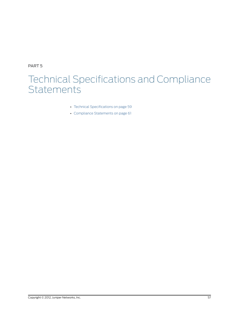 Part 5, Technical specifications and compliance statements | Juniper Networks IDP SERIES IDP250 User Manual | Page 69 / 78