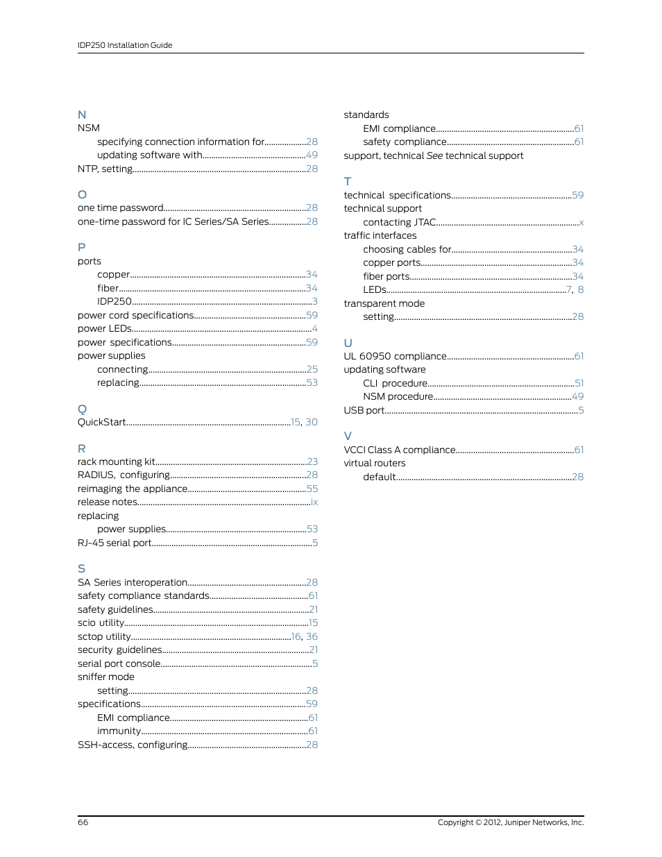 Juniper Networks IDP SERIES IDP250 User Manual | Page 78 / 78
