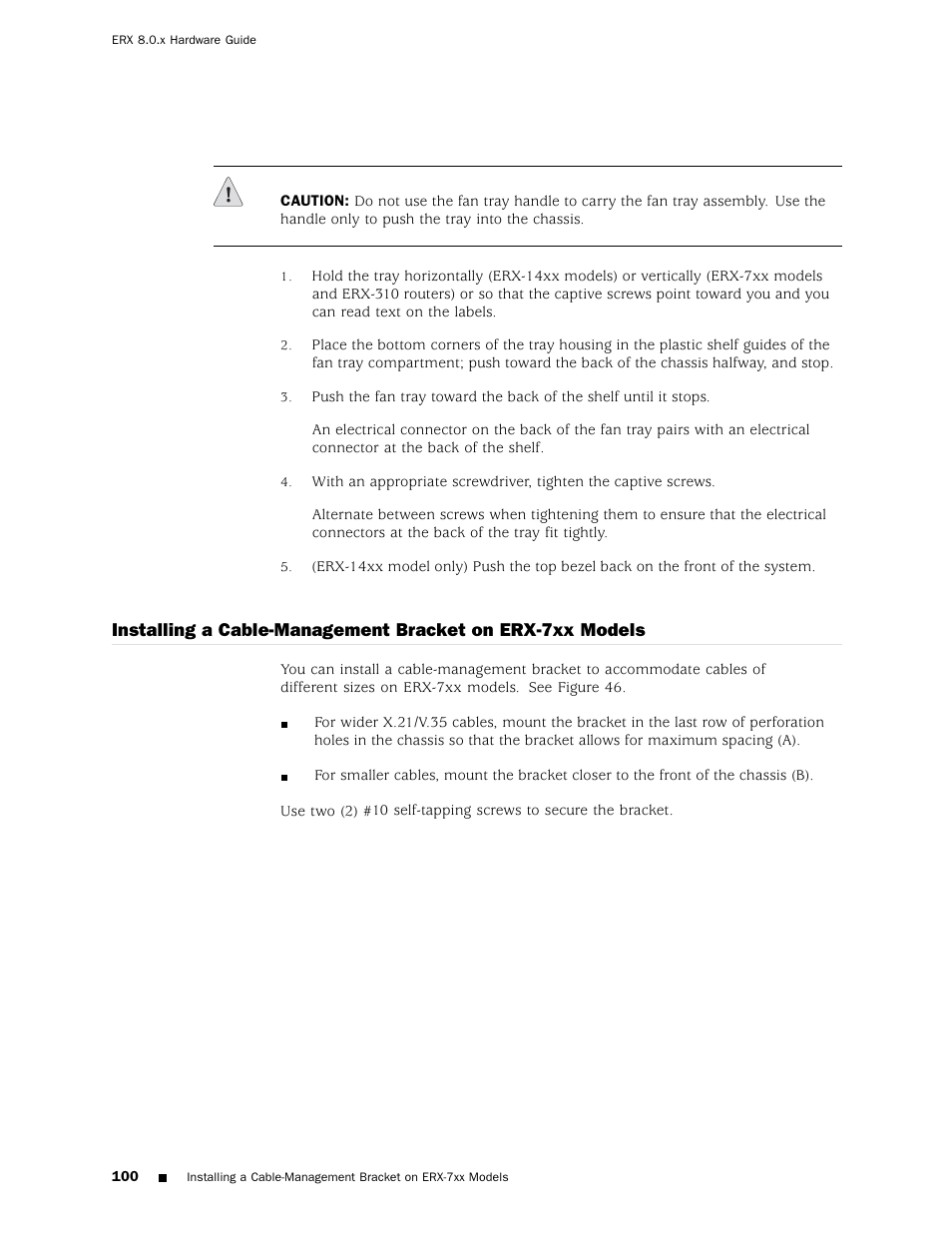 Installing a | Juniper Networks ERX Hardware 8 User Manual | Page 118 / 183