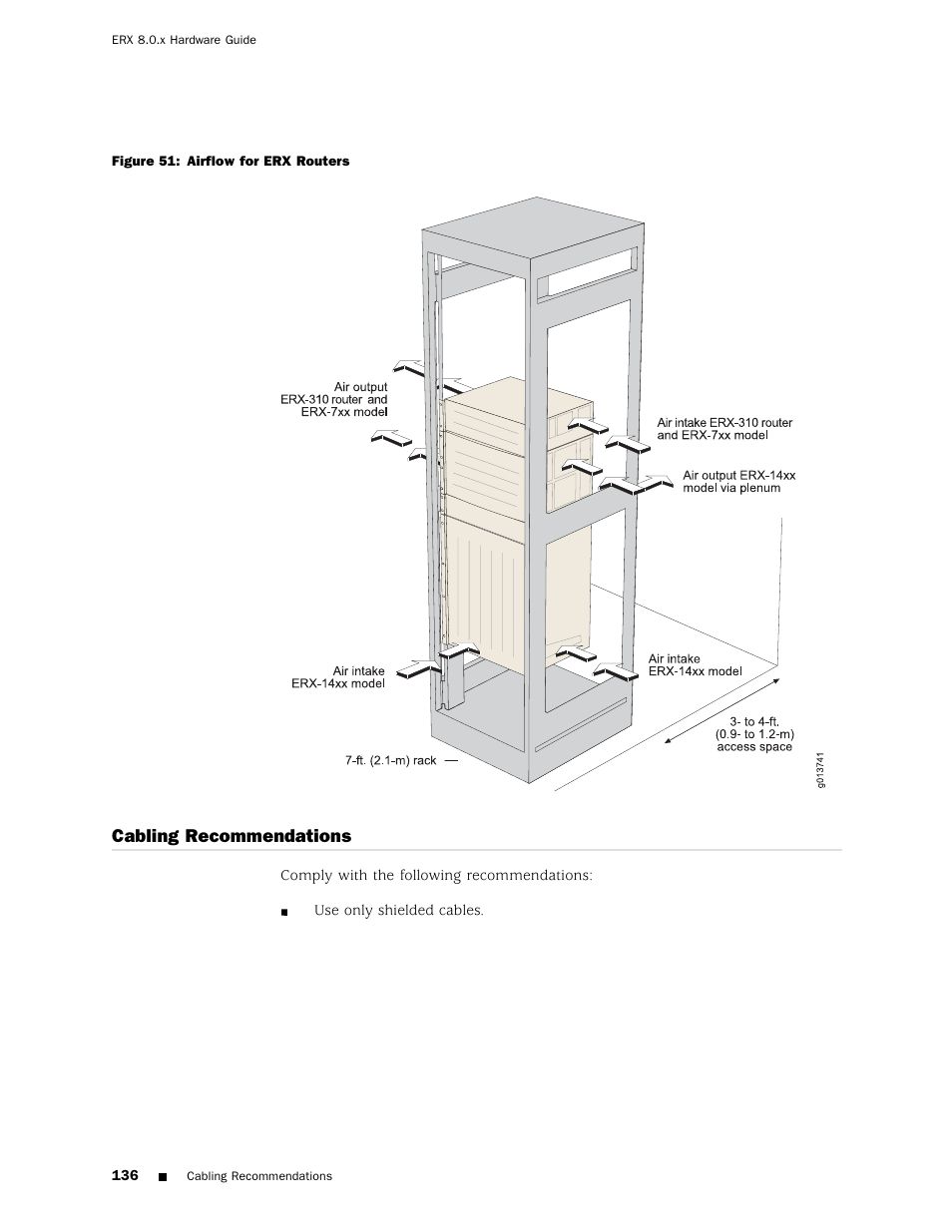 Cabling recommendations | Juniper Networks ERX Hardware 8 User Manual | Page 154 / 183