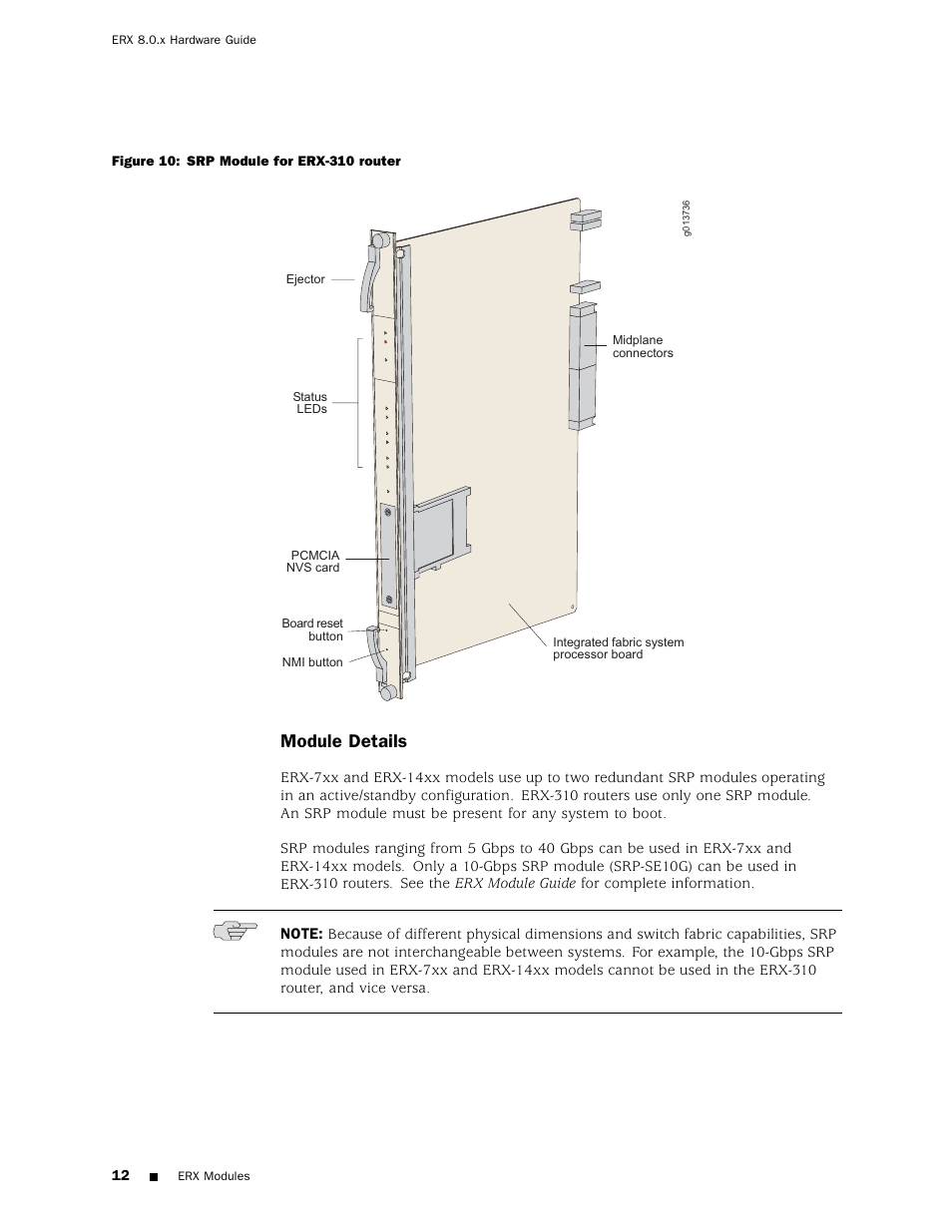 Module details | Juniper Networks ERX Hardware 8 User Manual | Page 30 / 183