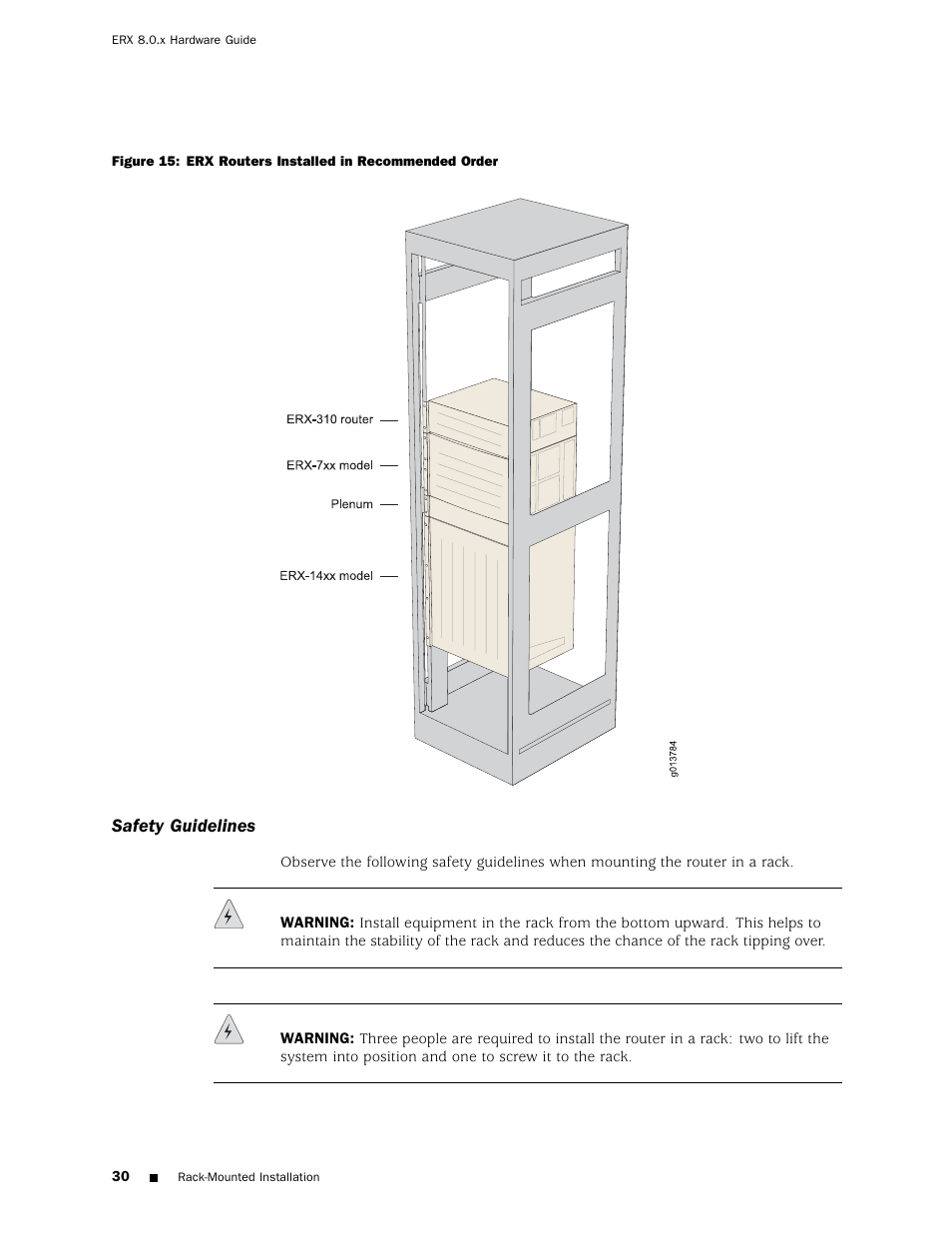 Safety guidelines, Figure 15 | Juniper Networks ERX Hardware 8 User Manual | Page 48 / 183