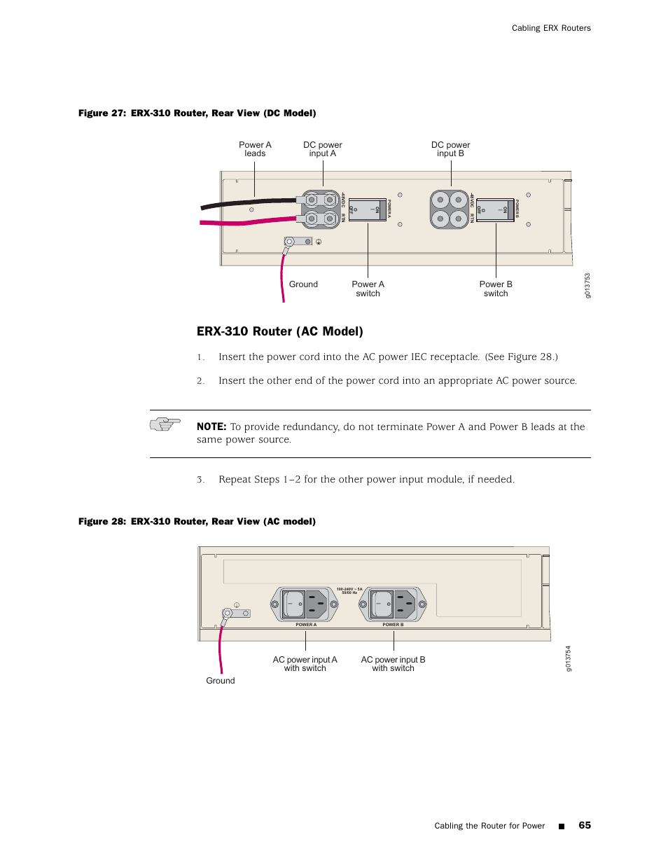 Figure 27), Figure 27, Figure 28 | Erx-310 router (ac model) | Juniper Networks ERX Hardware 8 User Manual | Page 83 / 183