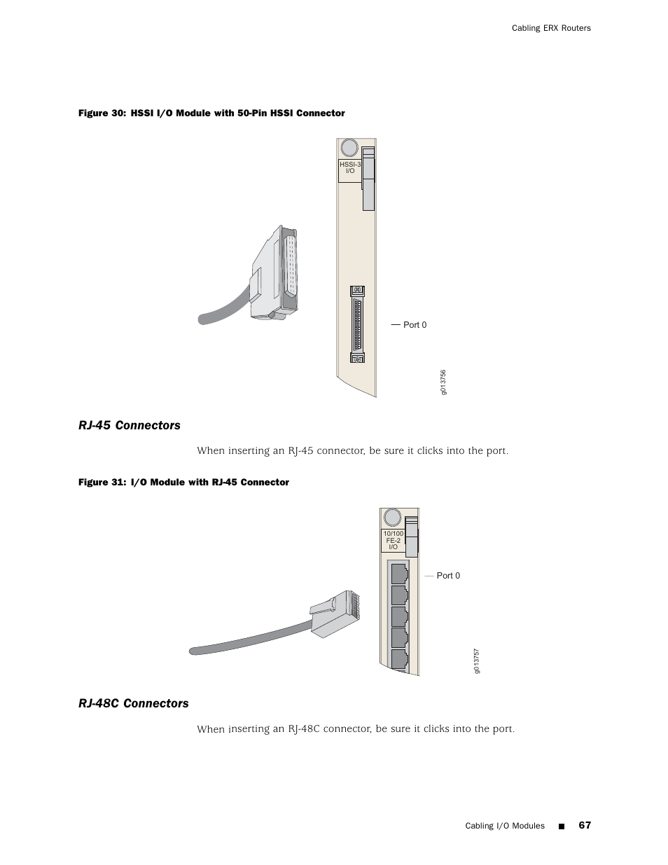Rj-45 connectors, Rj-48c connectors | Juniper Networks ERX Hardware 8 User Manual | Page 85 / 183