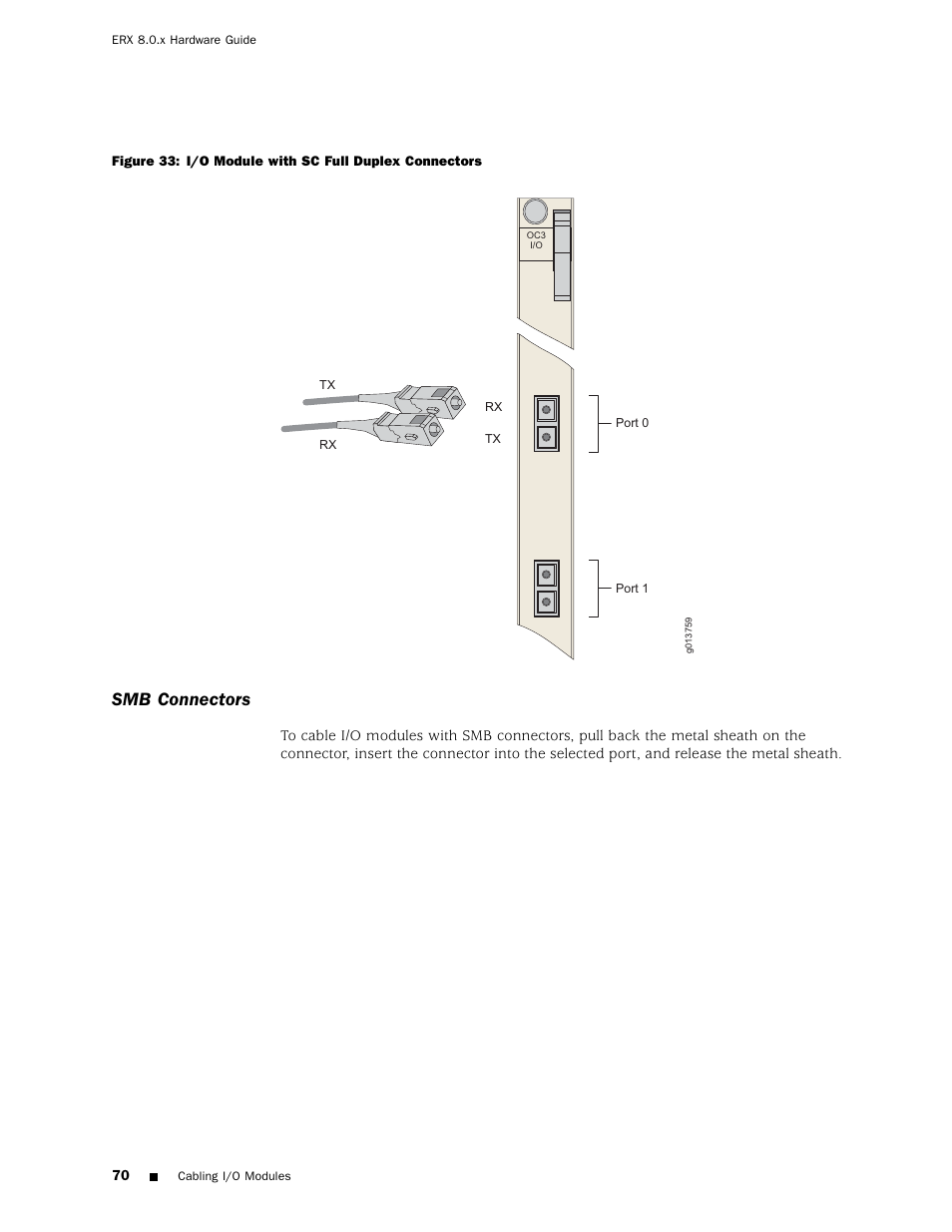 Smb connectors | Juniper Networks ERX Hardware 8 User Manual | Page 88 / 183