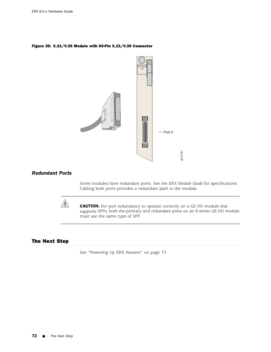 Redundant ports, The next step | Juniper Networks ERX Hardware 8 User Manual | Page 90 / 183