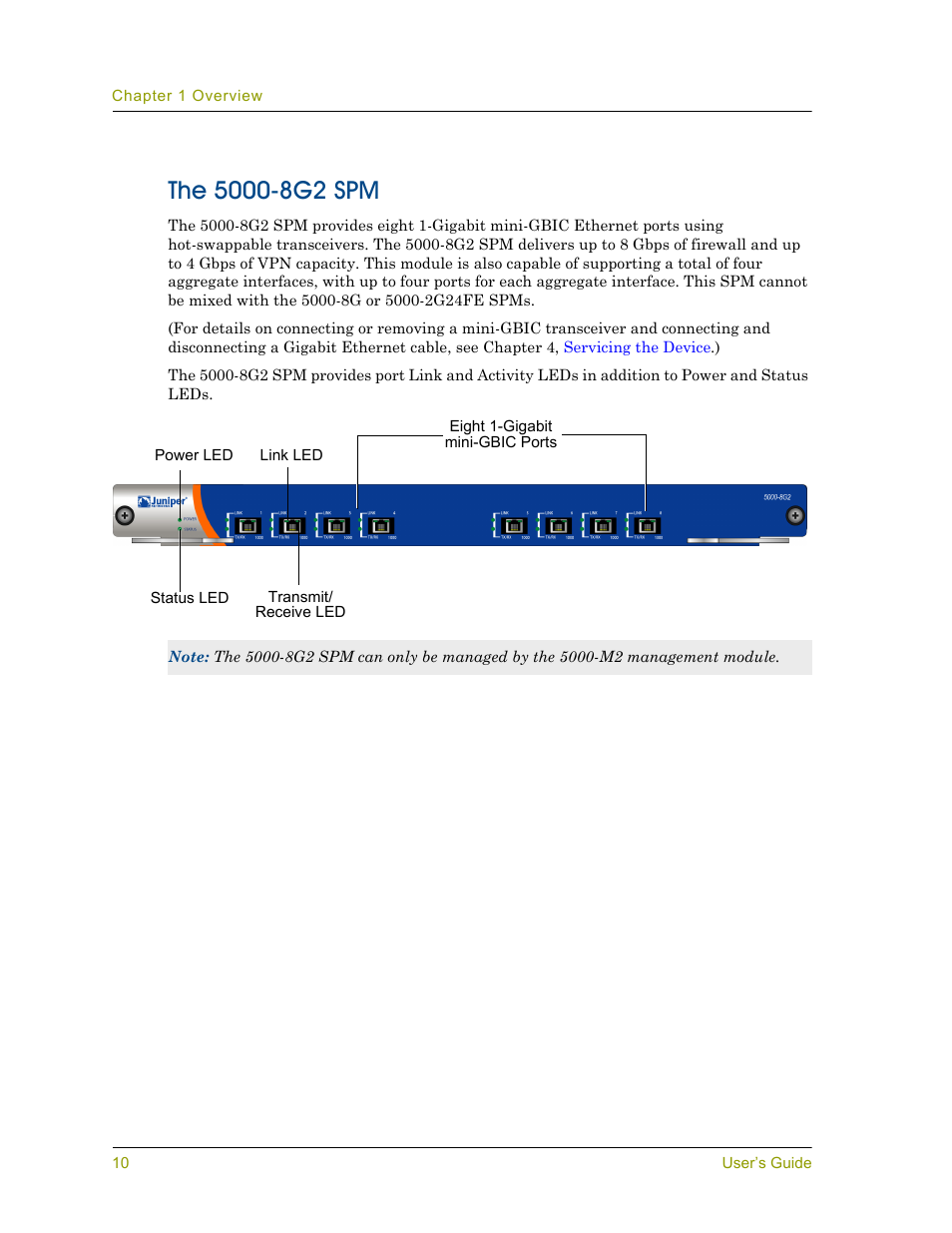 The 5000-8g2 spm | Juniper Networks 5000 User Manual | Page 18 / 66