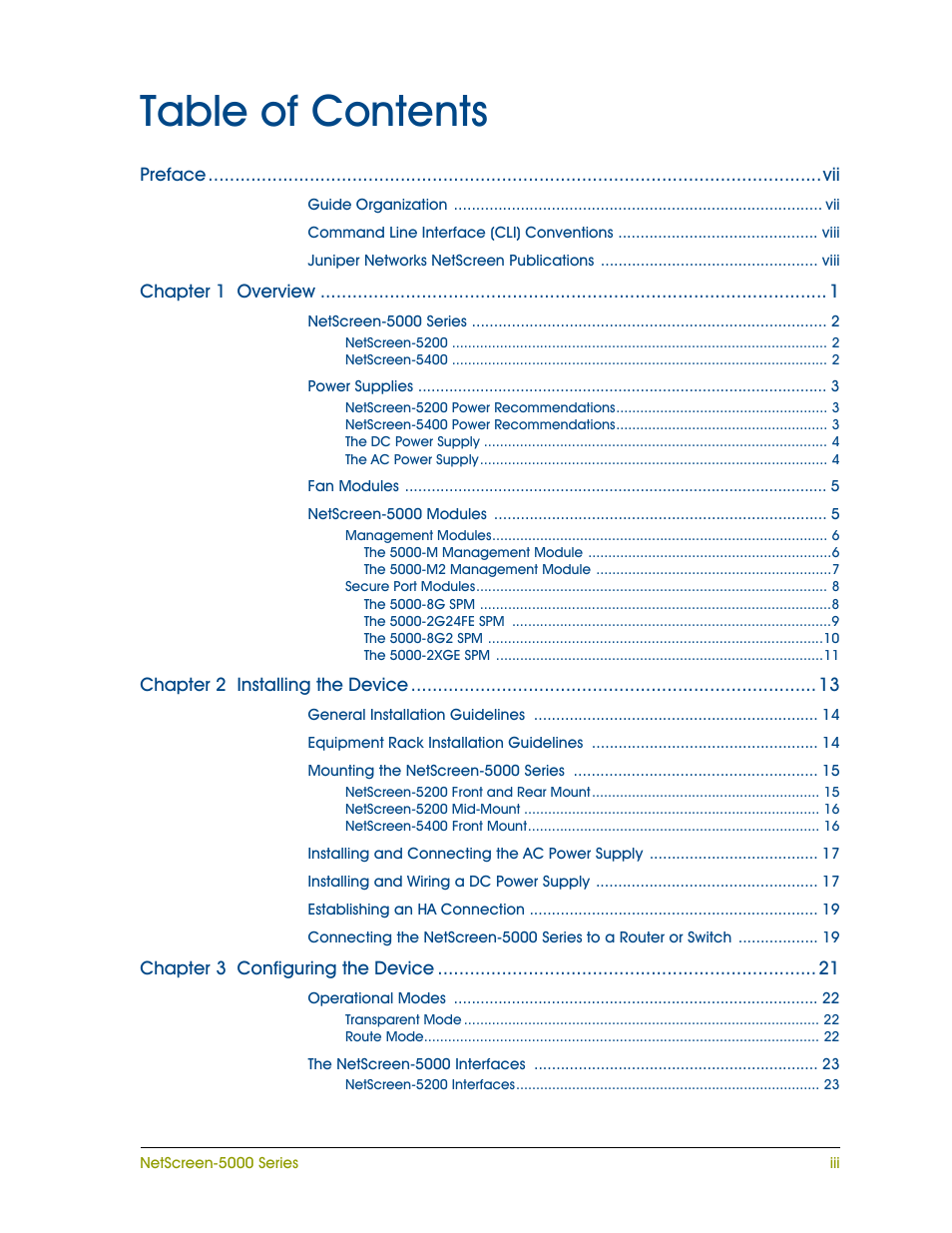 Juniper Networks 5000 User Manual | Page 3 / 66