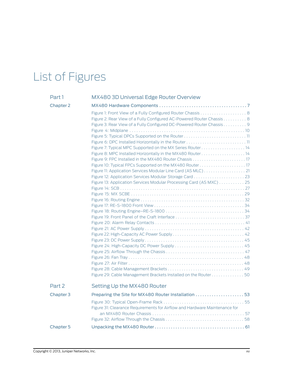 List of figures | Juniper Networks MX480 User Manual | Page 15 / 366