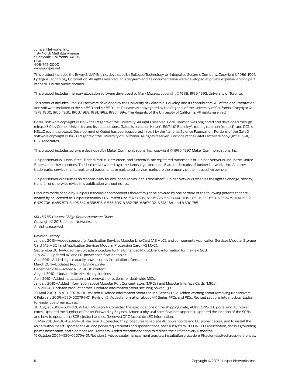 Juniper Networks MX480 User Manual | Page 2 / 366
