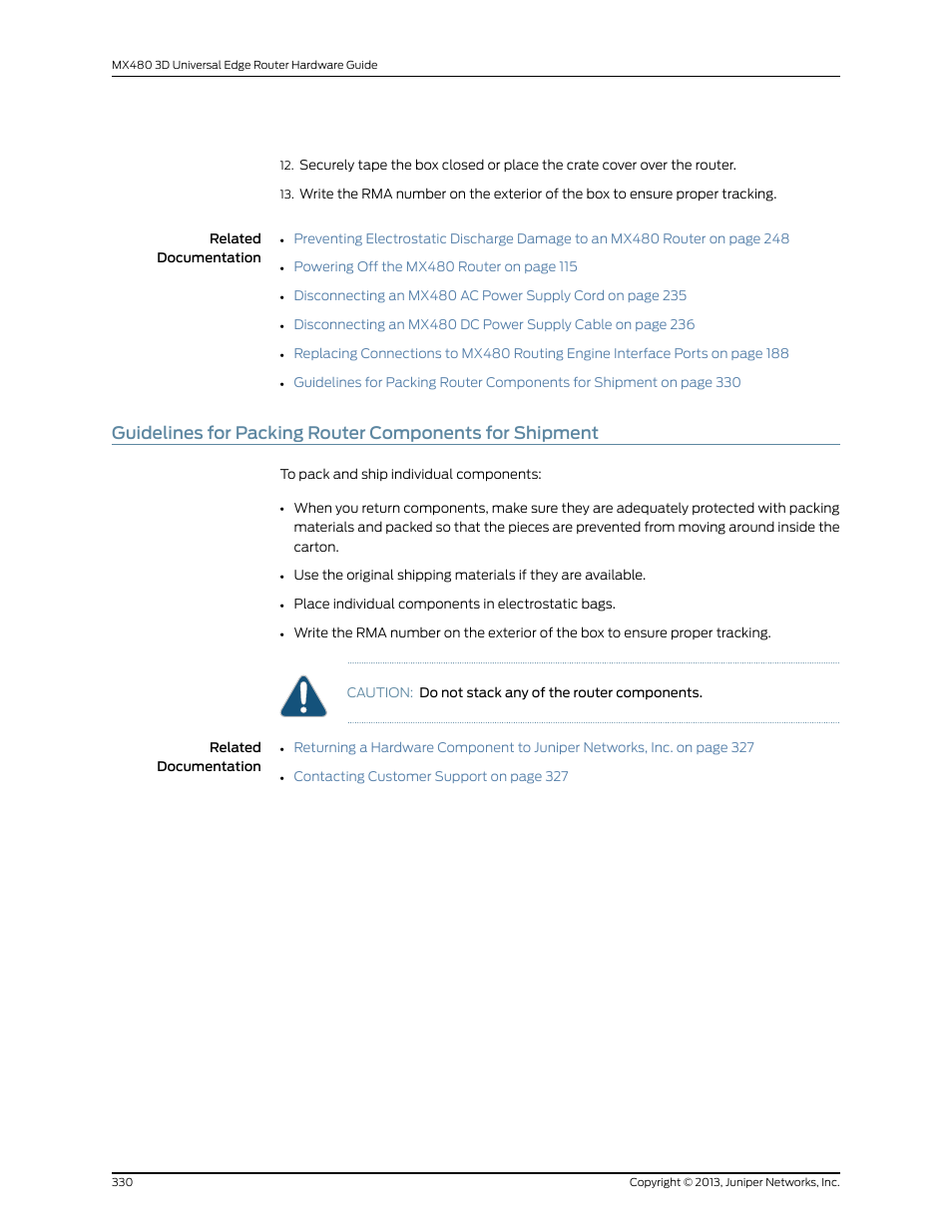 Juniper Networks MX480 User Manual | Page 354 / 366