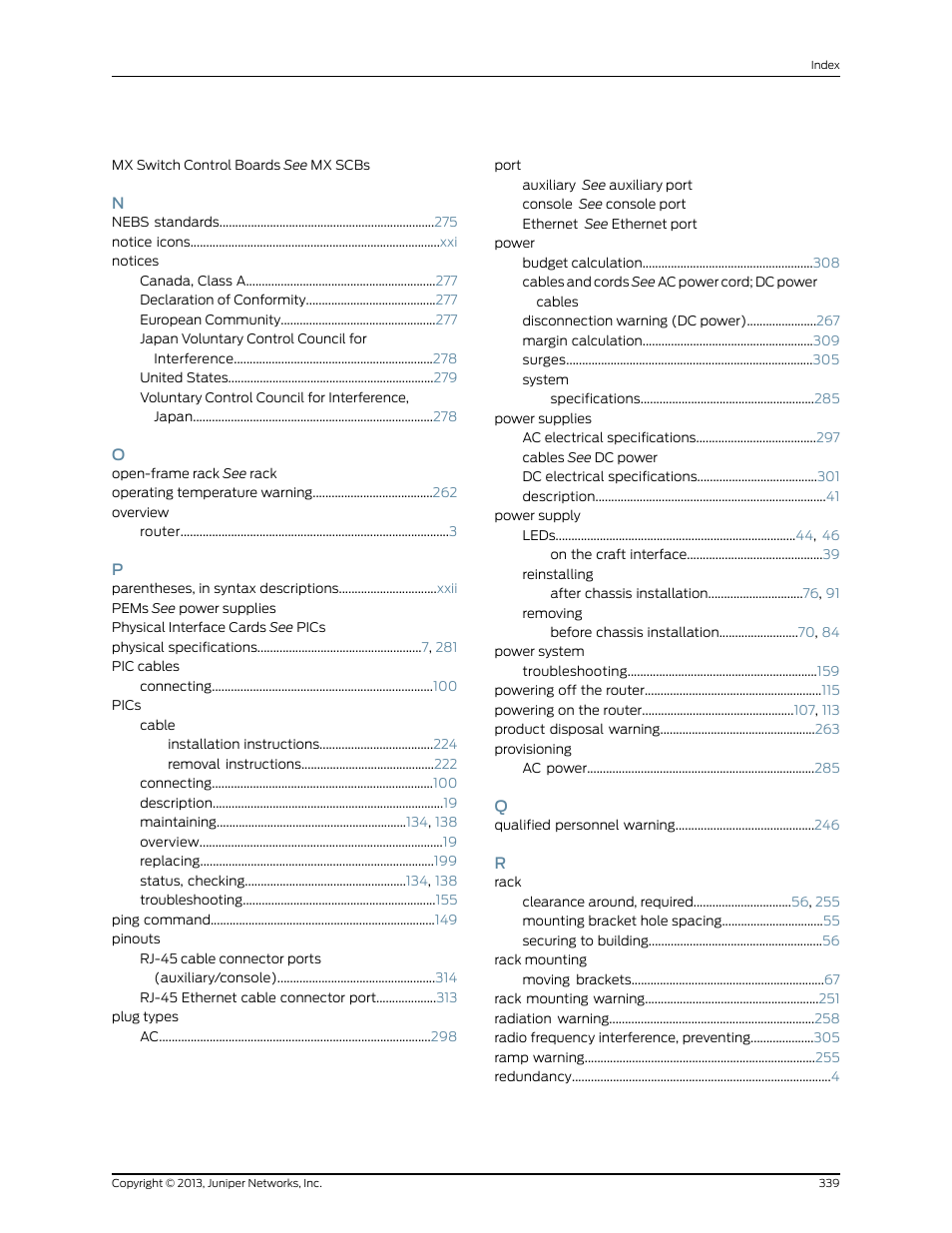 Juniper Networks MX480 User Manual | Page 363 / 366