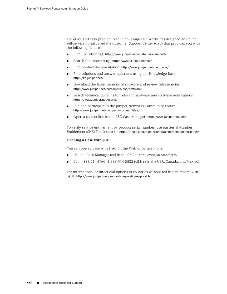 Juniper Networks J-Series User Manual | Page 22 / 332