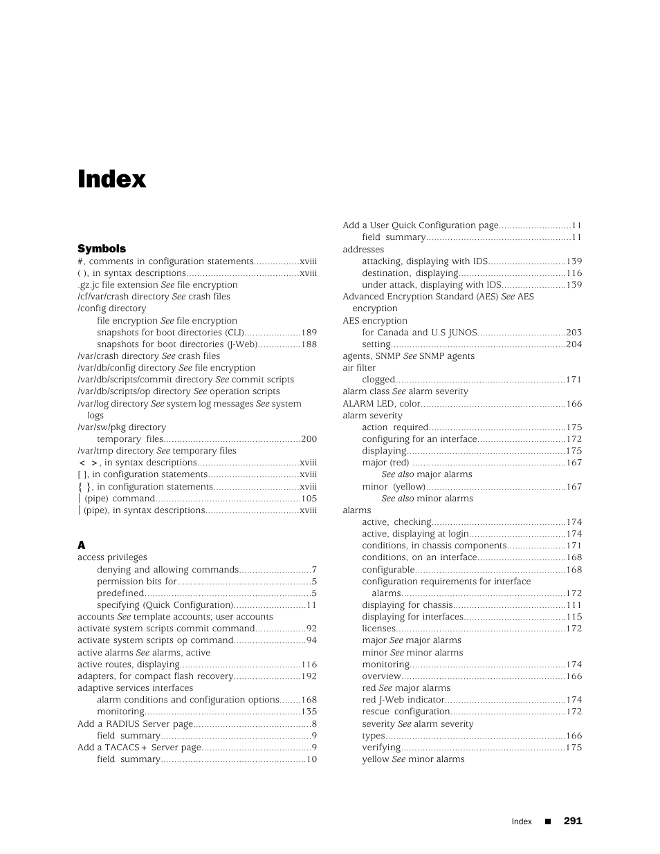 Index, Symbols | Juniper Networks J-Series User Manual | Page 313 / 332