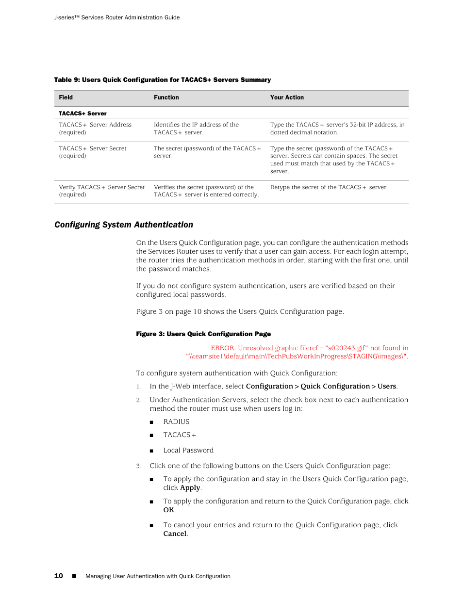 Configuring system authentication | Juniper Networks J-Series User Manual | Page 32 / 332