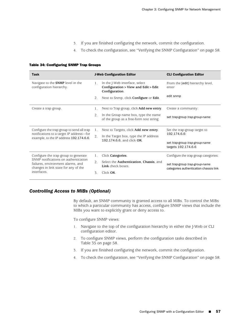 Controlling access to mibs (optional) | Juniper Networks J-Series User Manual | Page 79 / 332