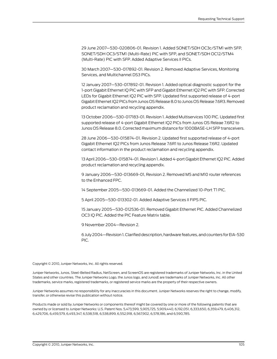 Juniper Networks M7I User Manual | Page 105 / 105