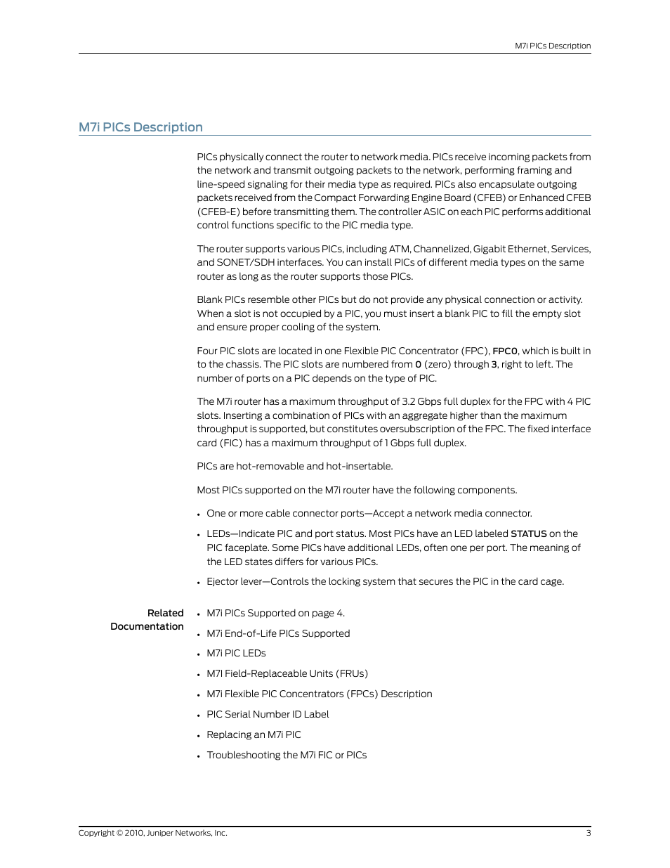 M7i pics description | Juniper Networks M7I User Manual | Page 3 / 105
