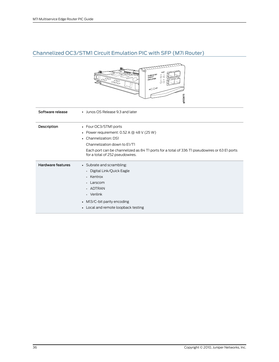 Juniper Networks M7I User Manual | Page 36 / 105