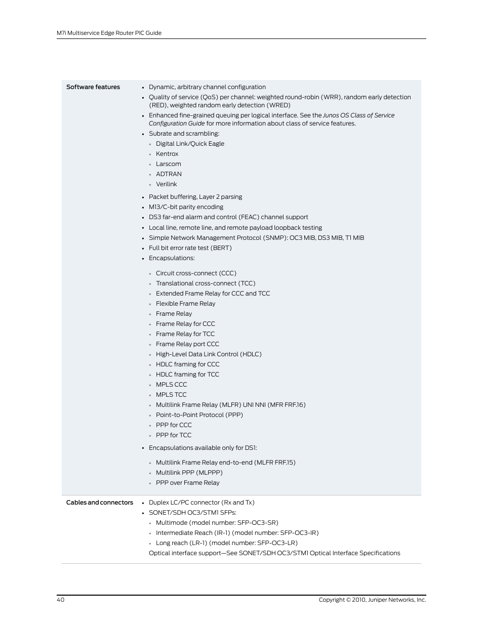 Juniper Networks M7I User Manual | Page 40 / 105