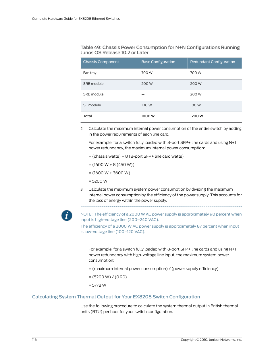 Configuration, Os release 10.2 or later | Juniper Networks EX8208 User Manual | Page 142 / 338