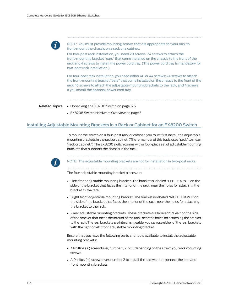 Switch | Juniper Networks EX8208 User Manual | Page 158 / 338