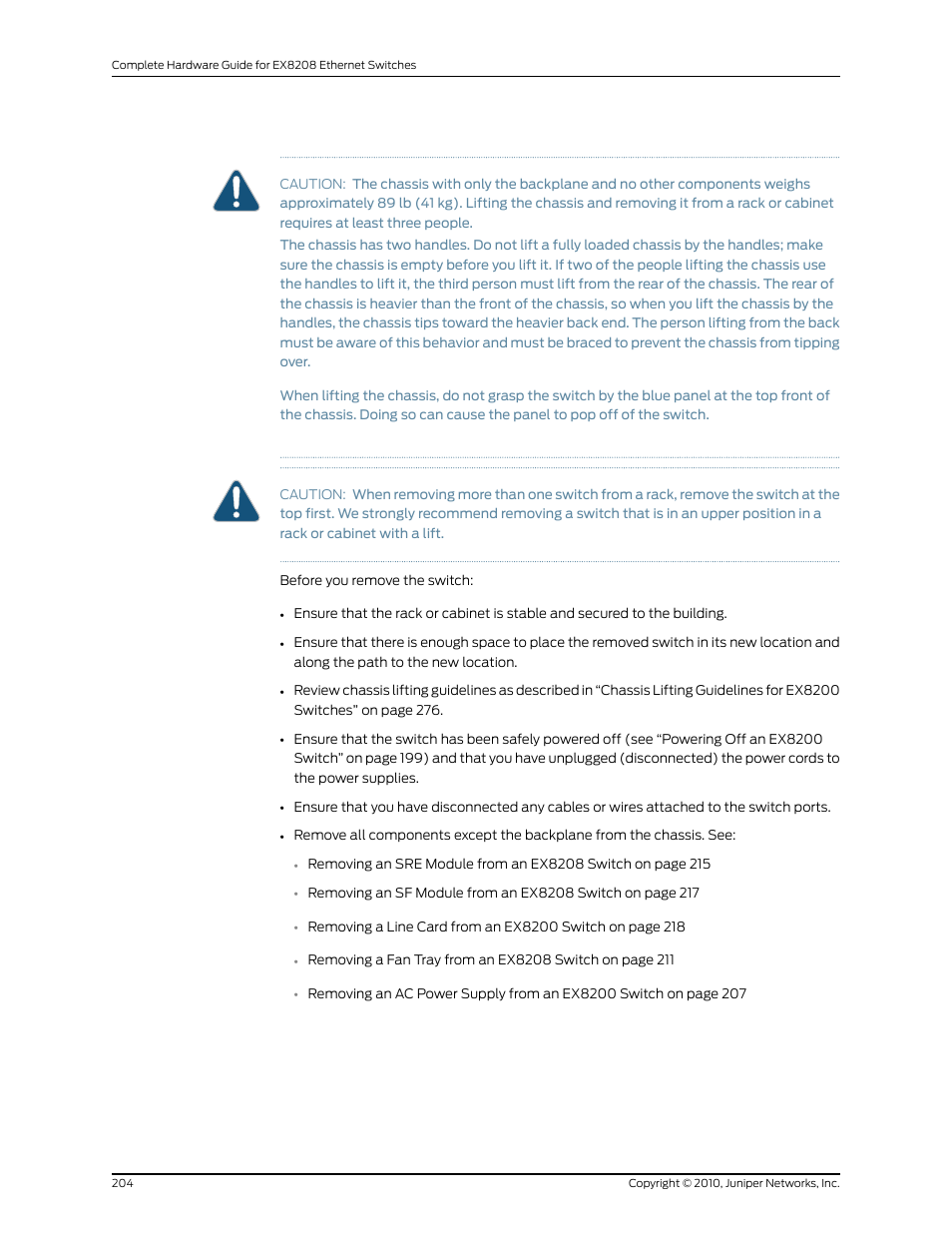 Juniper Networks EX8208 User Manual | Page 230 / 338