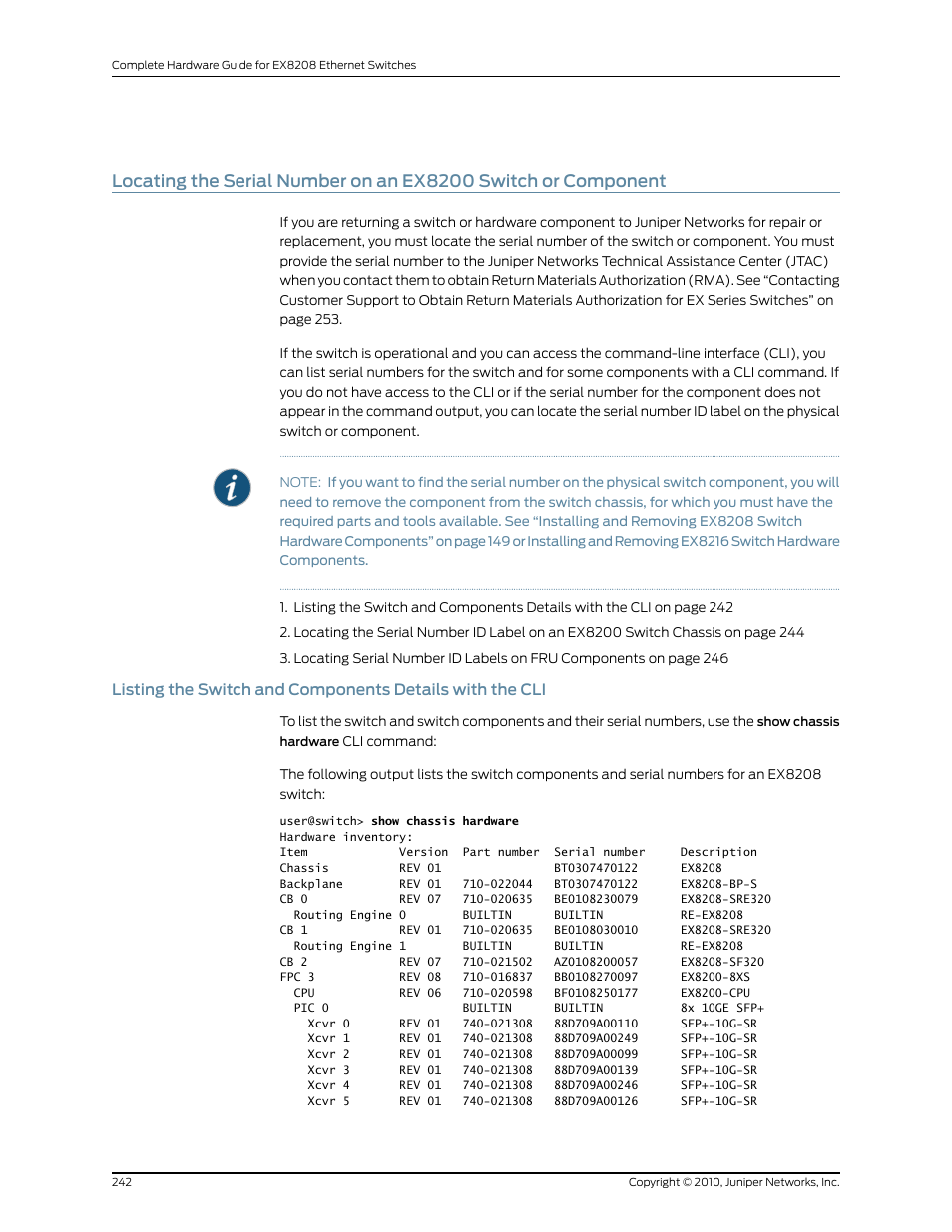 Juniper Networks EX8208 User Manual | Page 268 / 338