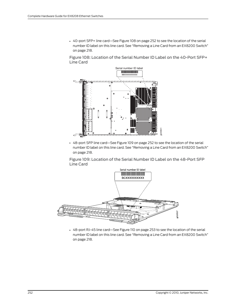 Line card | Juniper Networks EX8208 User Manual | Page 278 / 338