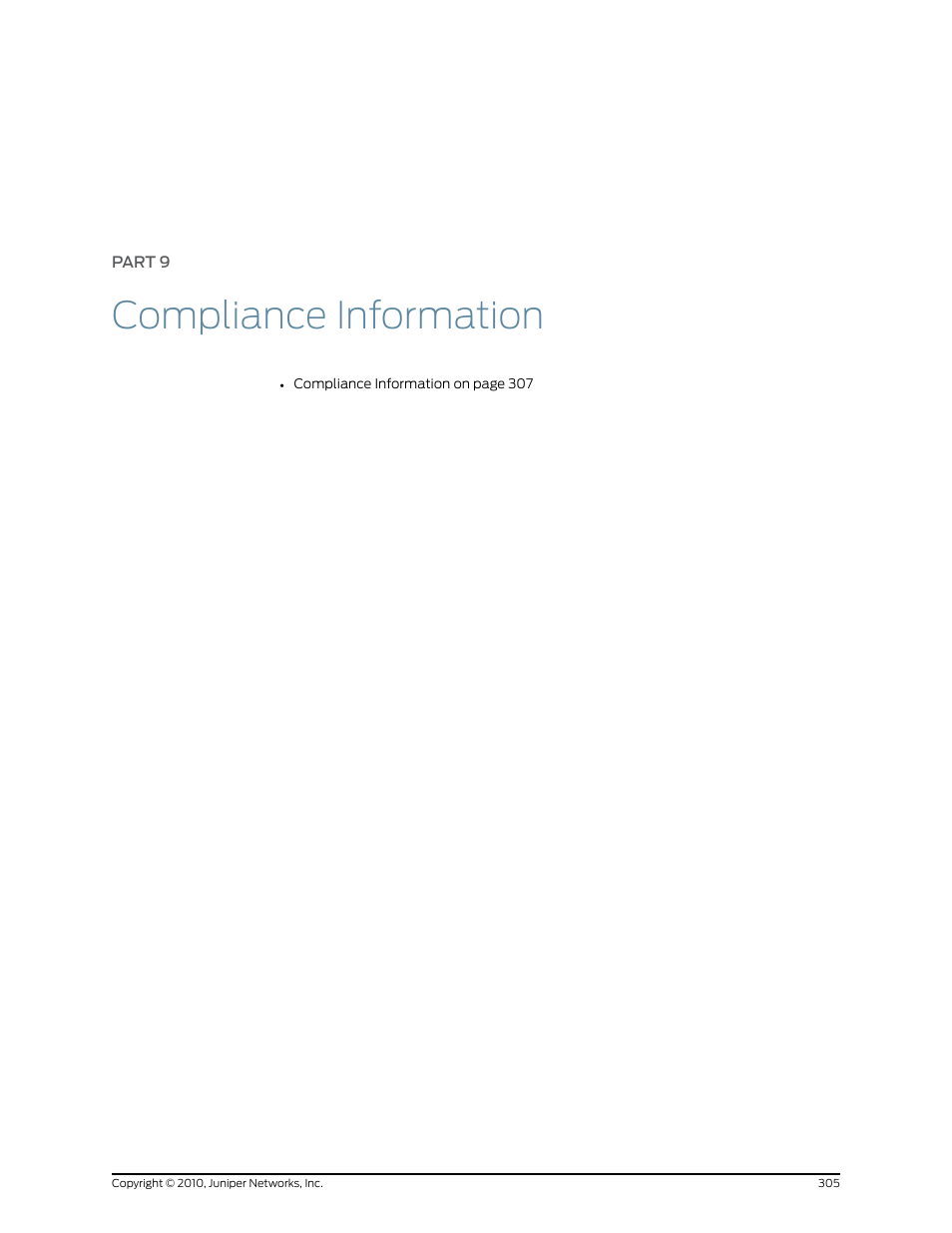 Part 9: compliance information, Part 9, Compliance information | Juniper Networks EX8208 User Manual | Page 331 / 338