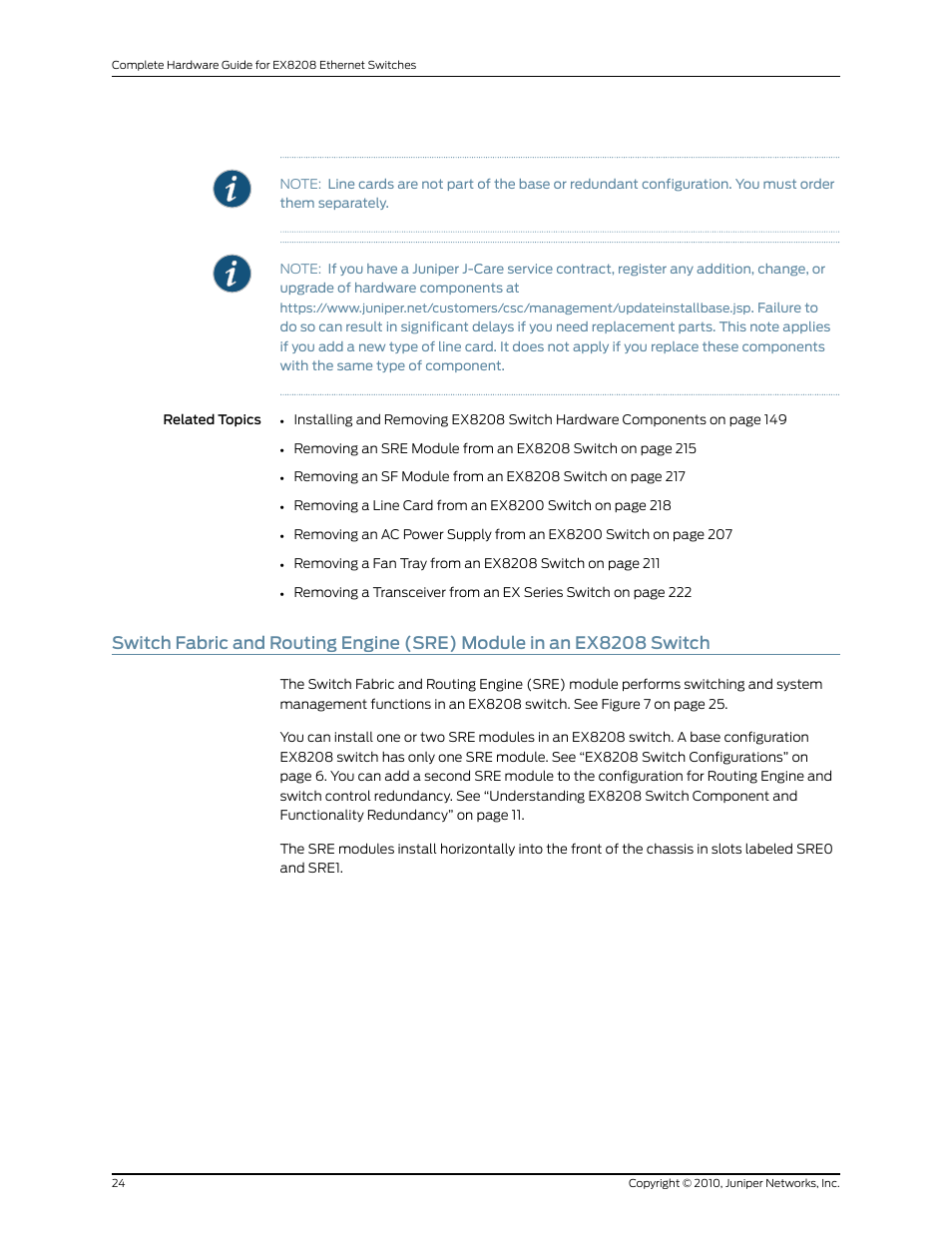 Juniper Networks EX8208 User Manual | Page 50 / 338