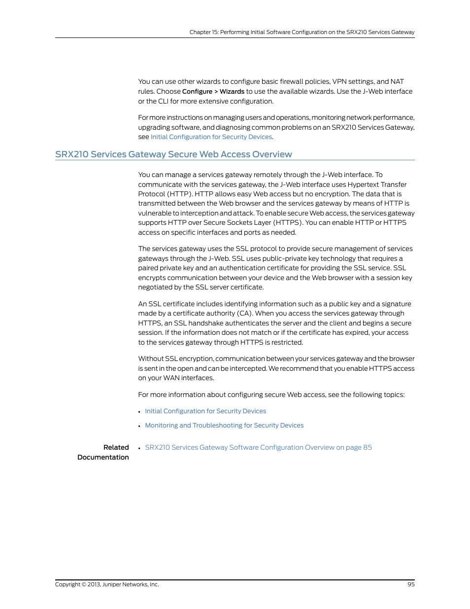 Srx210 services gateway secure web access overview | Juniper Networks SRX 210 User Manual | Page 111 / 176