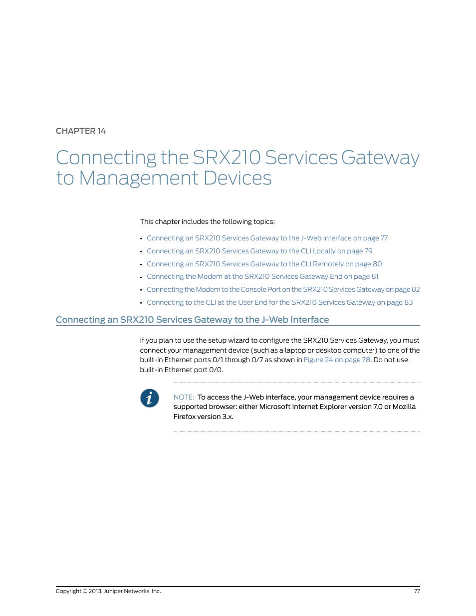 Chapter 14 | Juniper Networks SRX 210 User Manual | Page 93 / 176