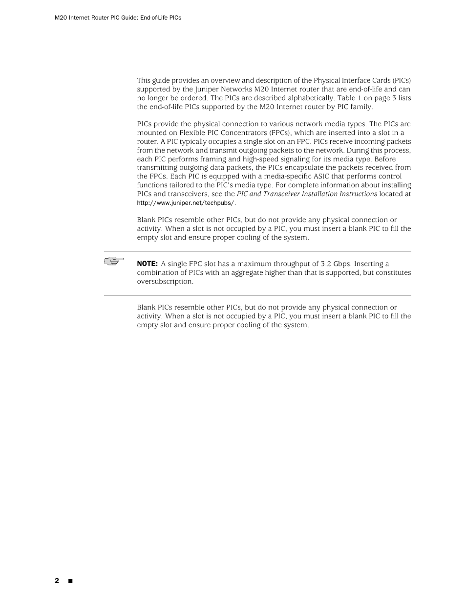 Juniper Networks M20 User Manual | Page 2 / 34