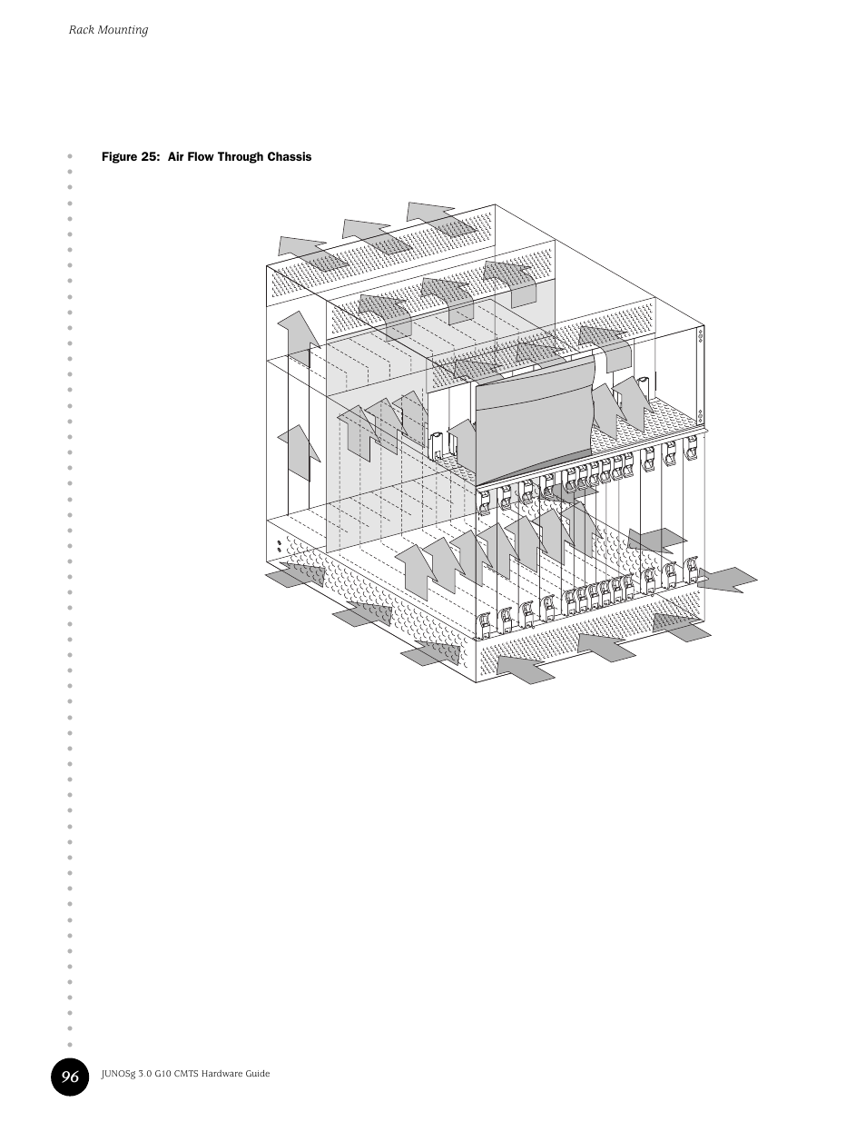 Figure 25: air flow through chassis | Juniper Networks G10 CMTS User Manual | Page 112 / 210