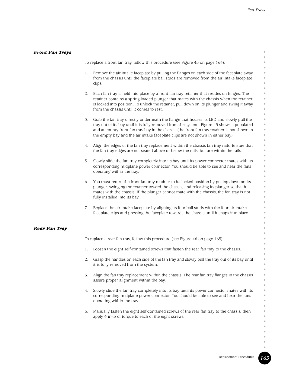 Front fan trays, Rear fan tray, Front fan trays rear fan tray | Juniper Networks G10 CMTS User Manual | Page 179 / 210