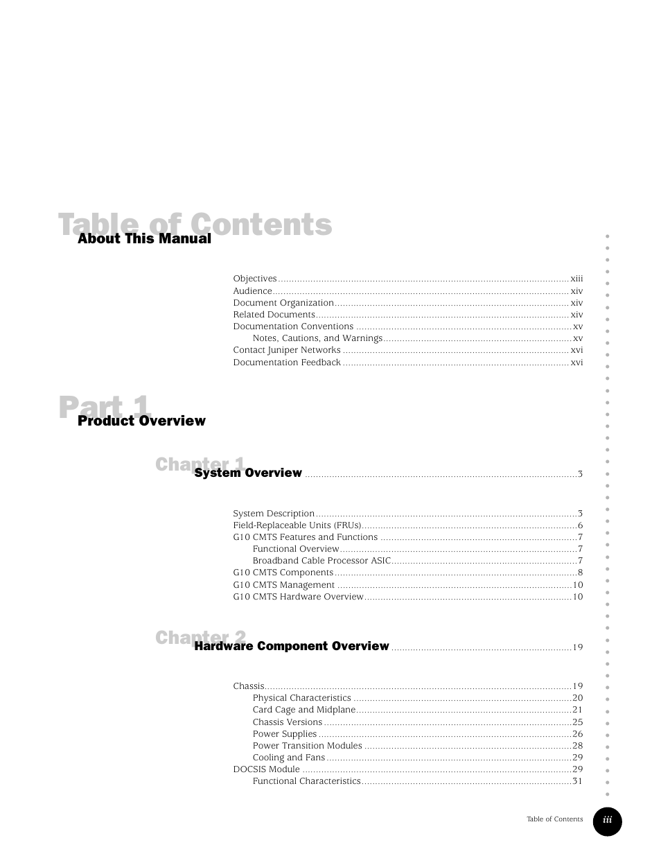 Juniper Networks G10 CMTS User Manual | Page 3 / 210