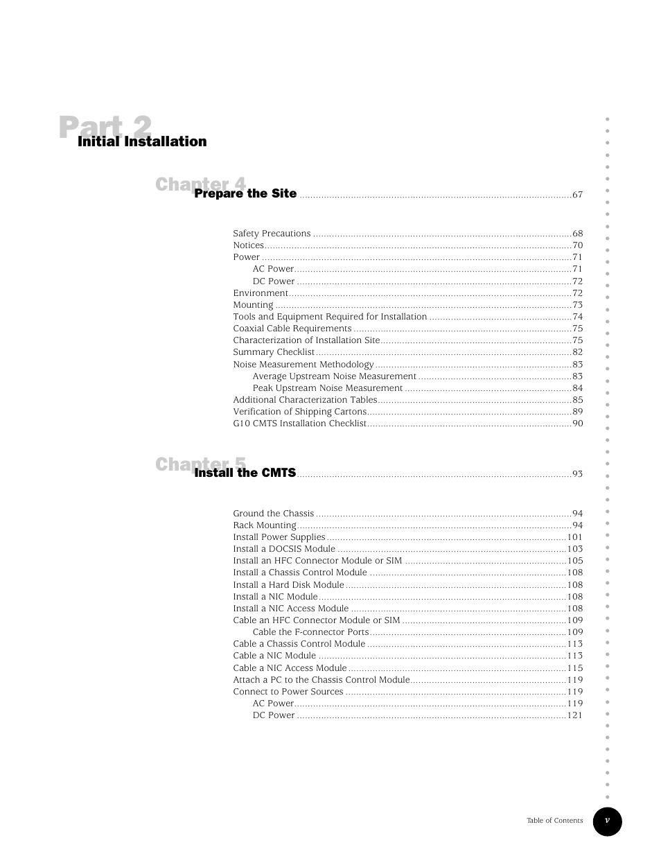 Part 2, Chapter 4, Chapter 5 | Juniper Networks G10 CMTS User Manual | Page 5 / 210