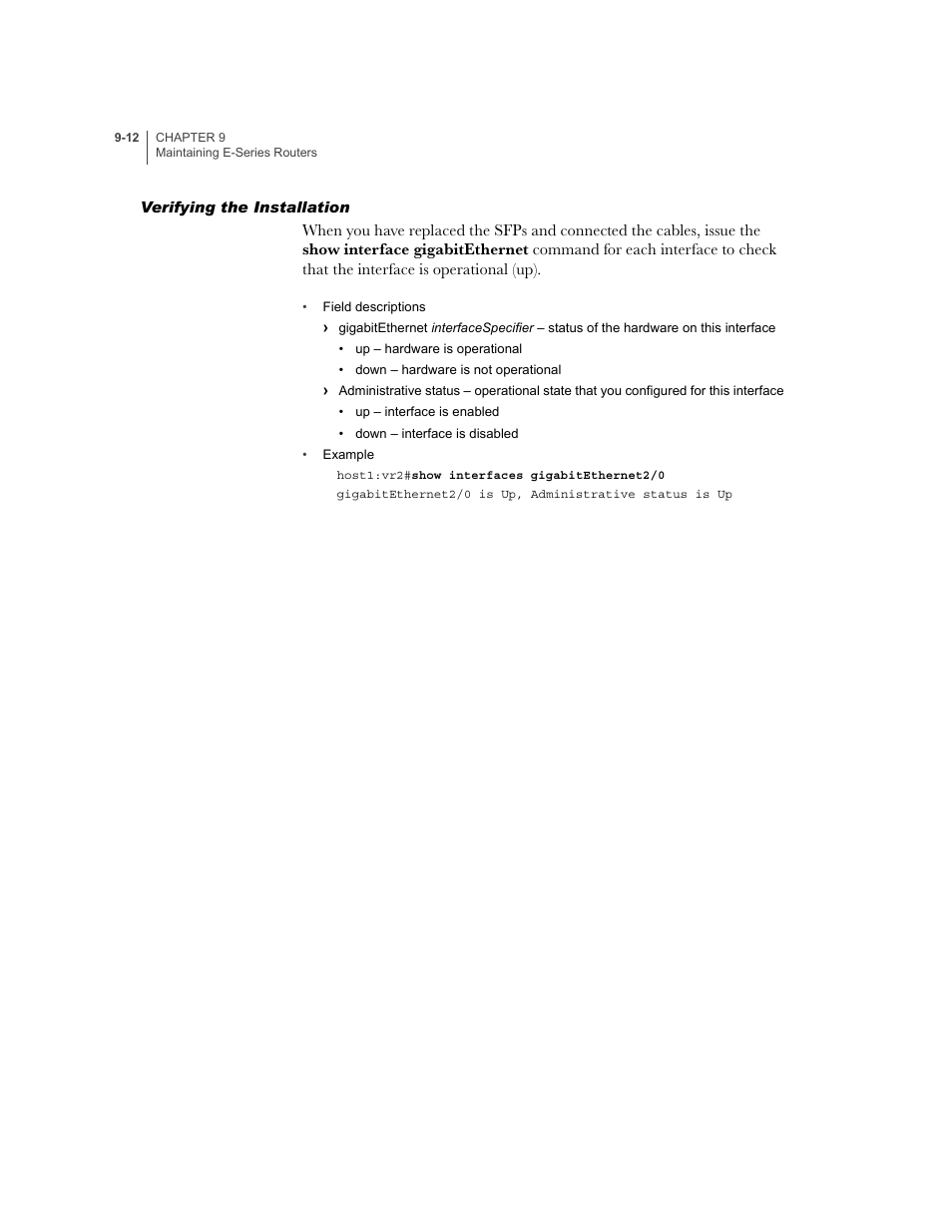 Verifying the installation, Verifying the installation -12 | Juniper Networks E-Series User Manual | Page 118 / 242
