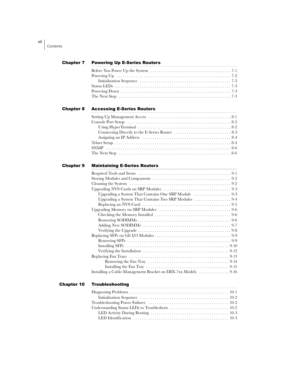 Juniper Networks E-Series User Manual | Page 12 / 242