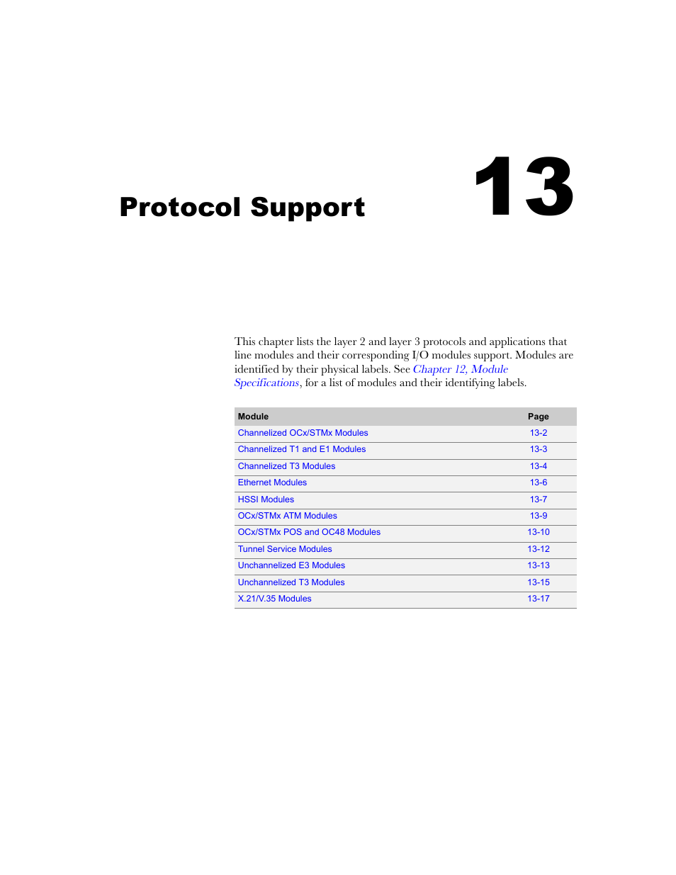 Protocol support, Chapter 13 | Juniper Networks E-Series User Manual | Page 185 / 242