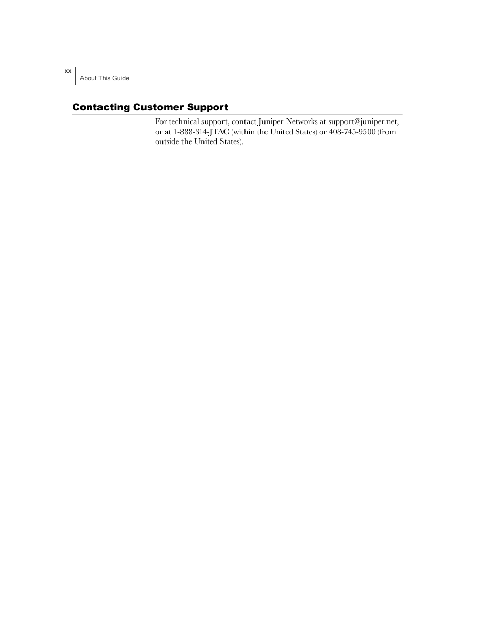 Contacting customer support | Juniper Networks E-Series User Manual | Page 20 / 242
