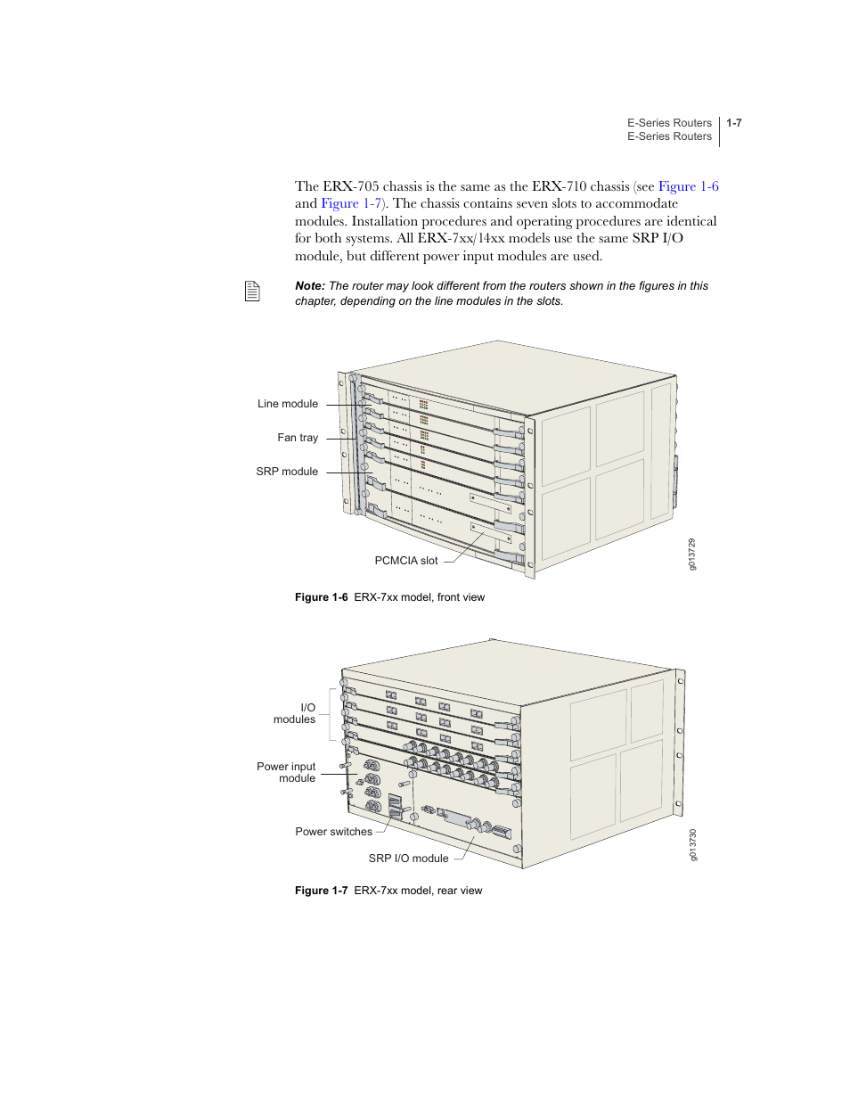 Figure 1-6, Figure 1-7 | Juniper Networks E-Series User Manual | Page 29 / 242