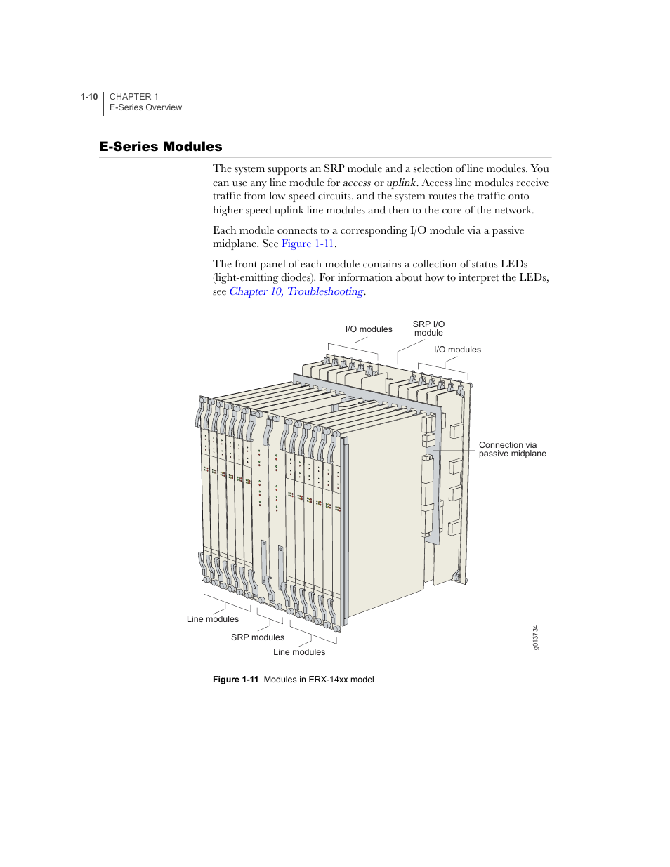 E-series modules, E-series modules -10 | Juniper Networks E-Series User Manual | Page 32 / 242
